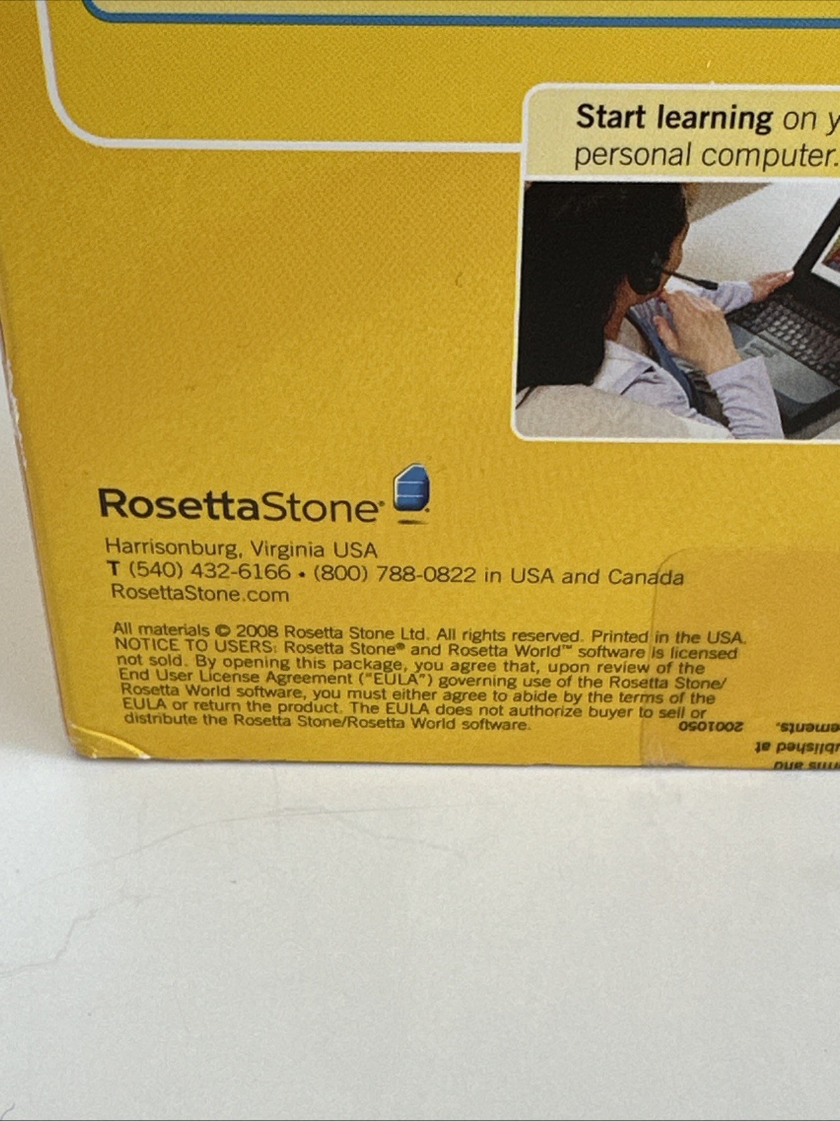 Rosetta Stone Version 3 Level 1 Chinese Mandarin WIN/MAC CD-ROM Unused Headphon