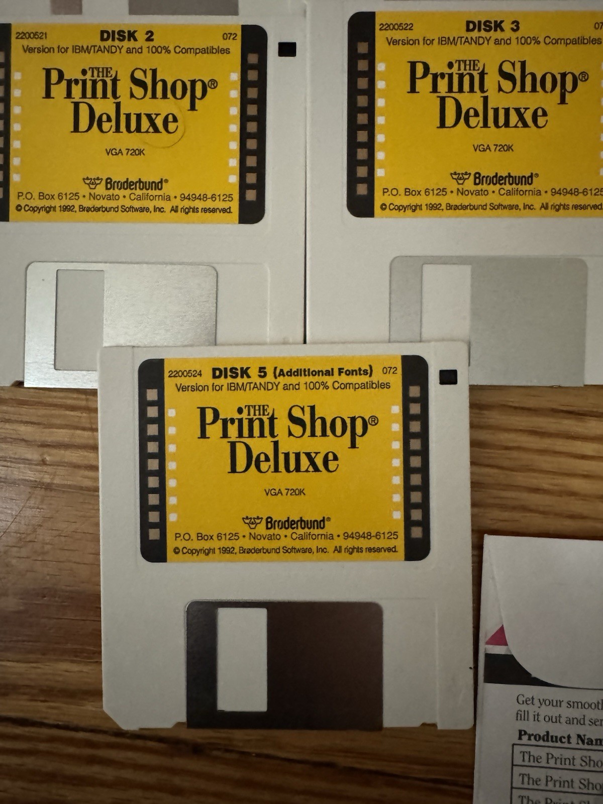The Print Shop Deluxe 1992 IBM Tandy 5 Disk Set w Manuals Vintage / Untested A3