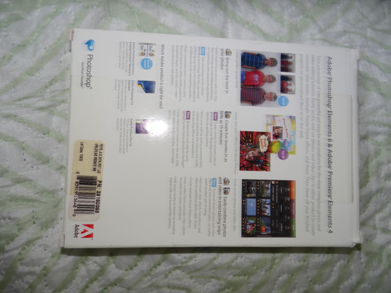 Adobe Photoshop Elements 6 & Premiere Elements 4 + Key 2 Discs – FREE SHIP!