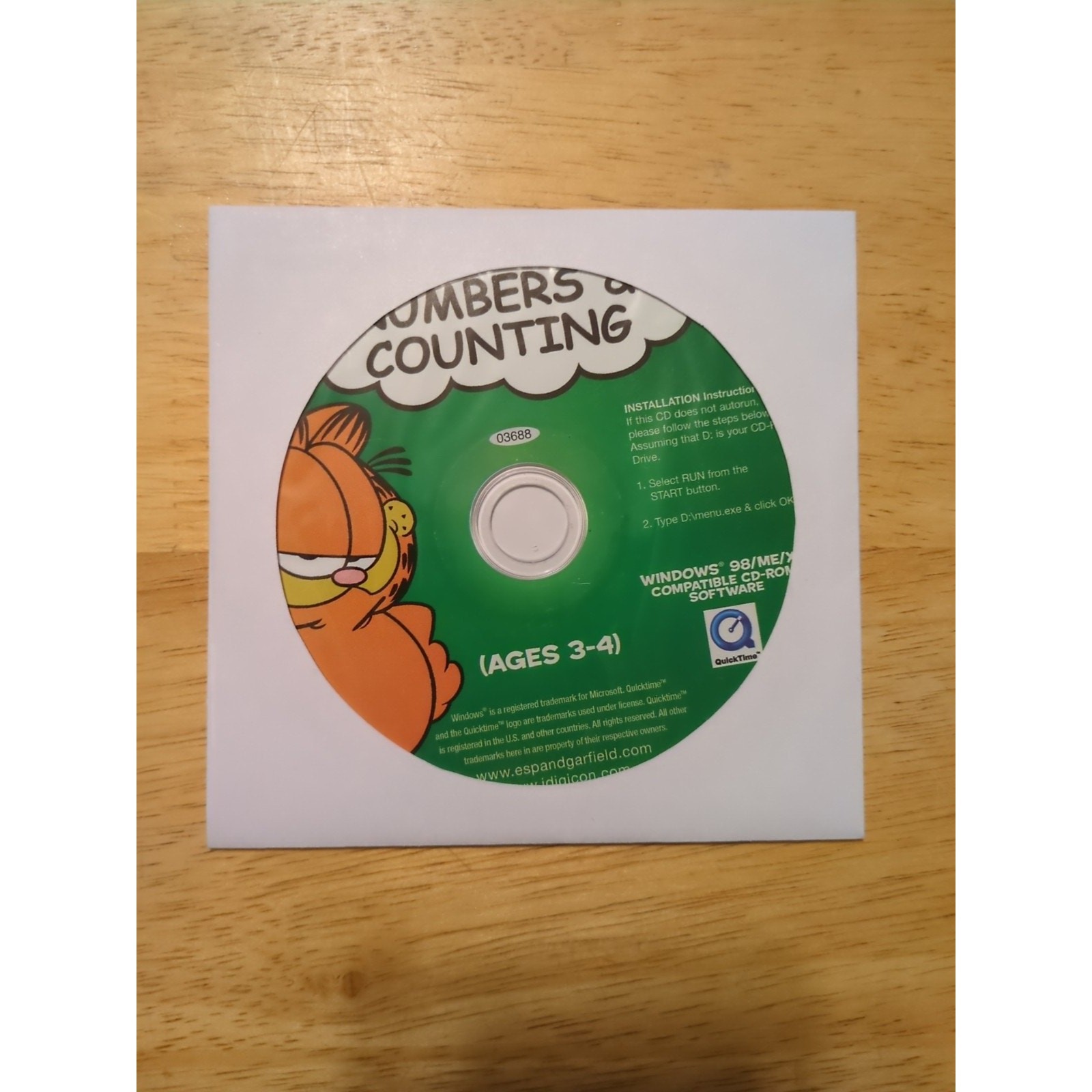Garfield: It’s All About Letters and Words Ages 3-4 (PC, 2006) – Disc Only