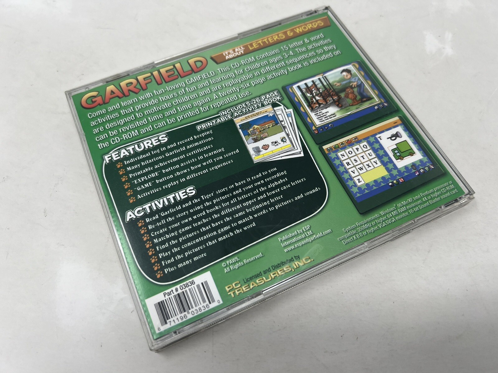 Garfield: It’s All About Letters and Words Ages 3-4 (PC, 2006)