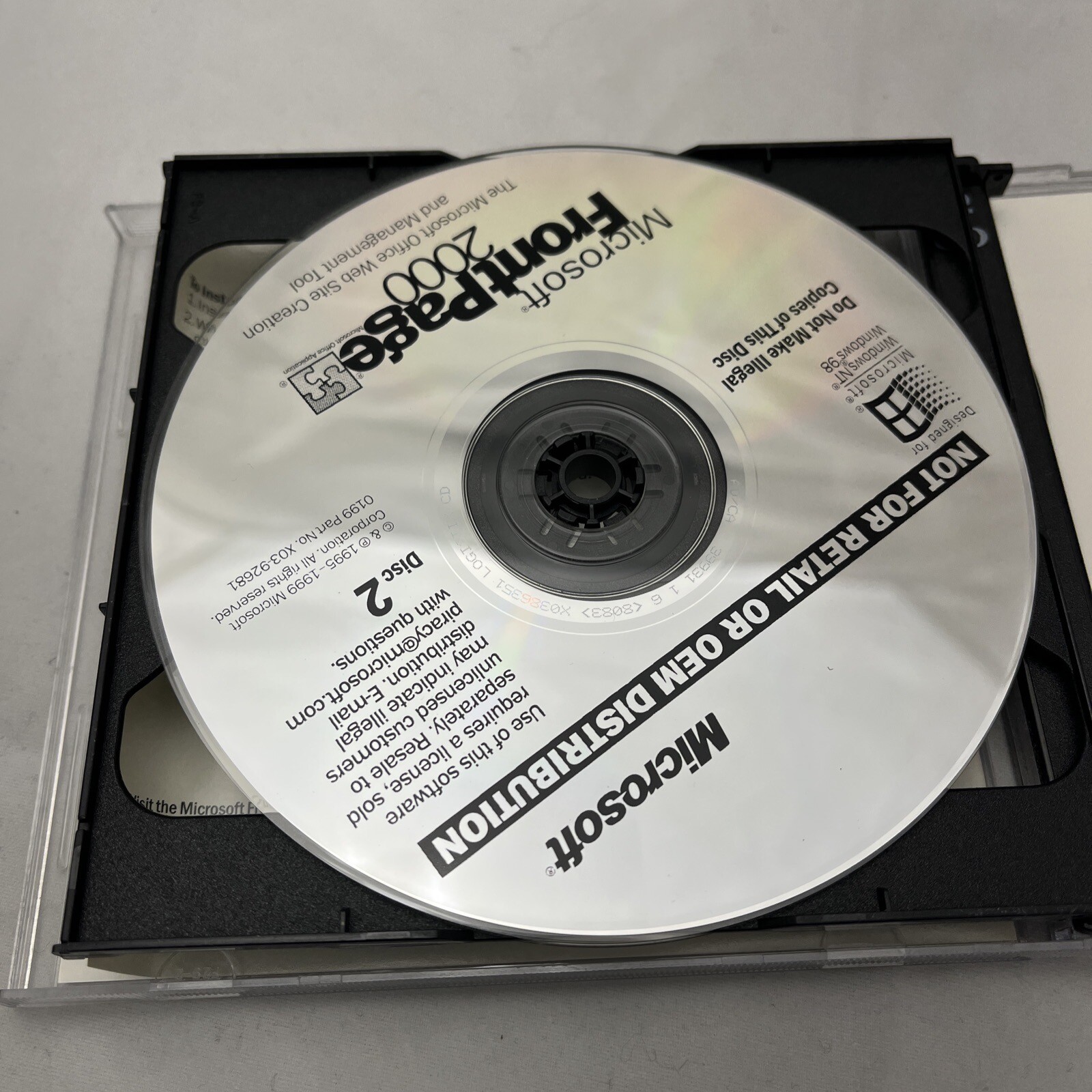 Microsoft Frontpage 2000 – Not for Retail Version Vintage Software for Windows