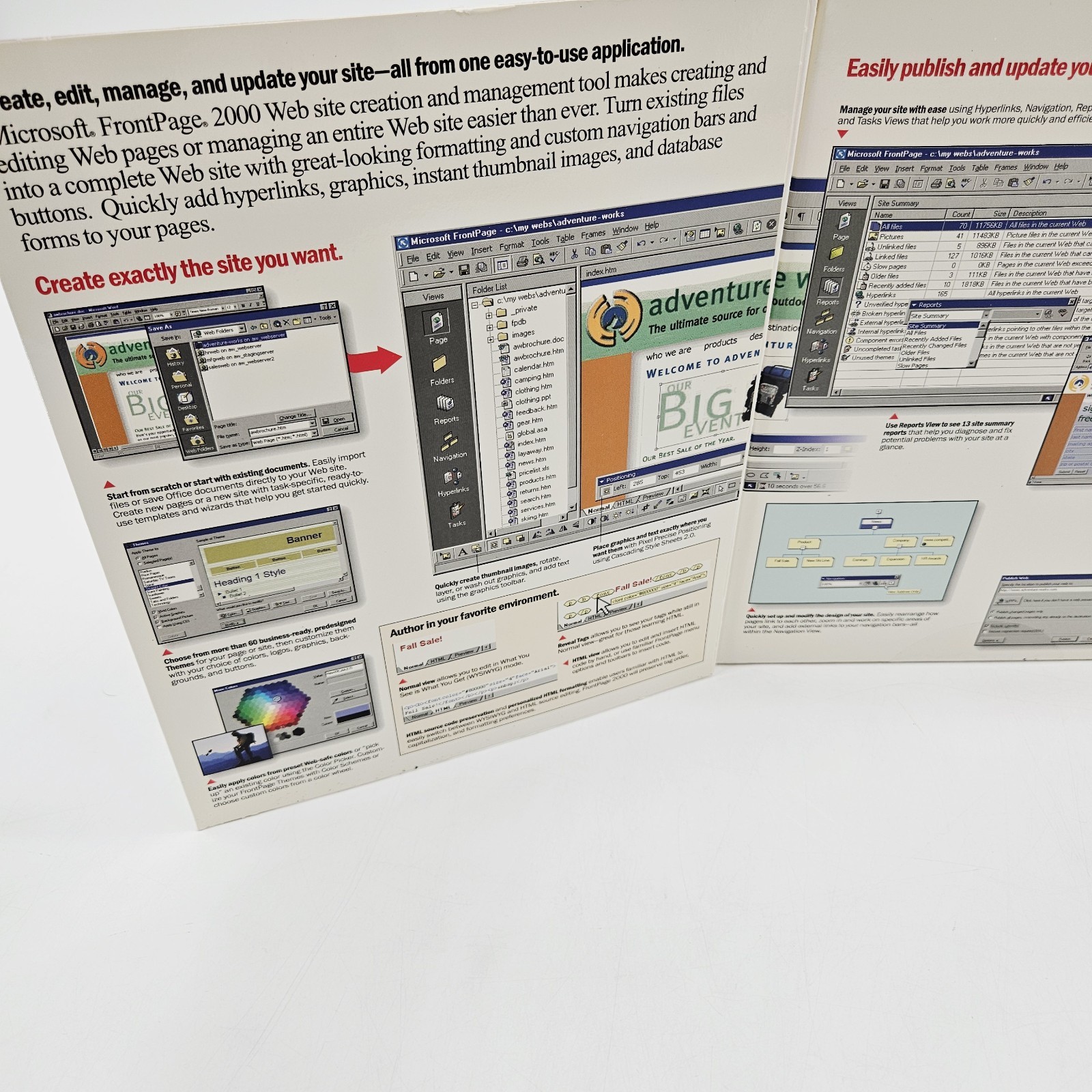 Vintage Microsoft FrontPage 2000 W/ Original Box, Booklets And Software