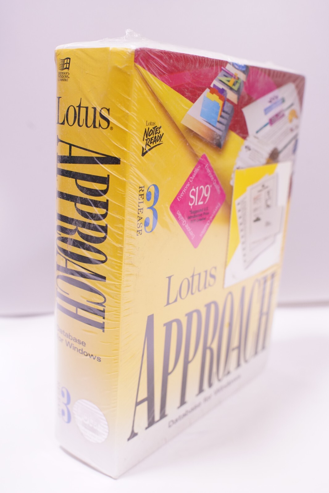BRAND NEW SEALED – Lotus Approach 3.0 for Windows 3.1 PC IBM Big Box 123 Suite