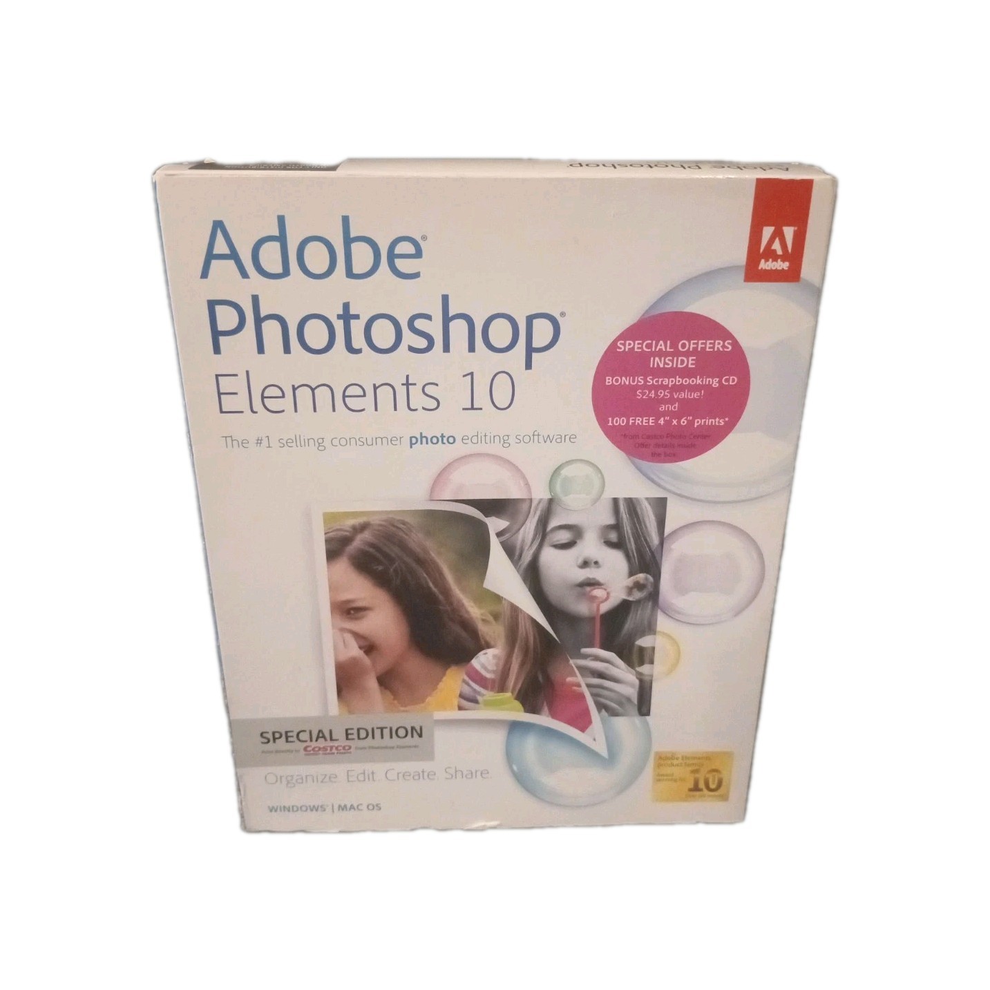 Adobe Photoshop Elements 10 ~ Factory Sealed New ~ PC / Mac OS