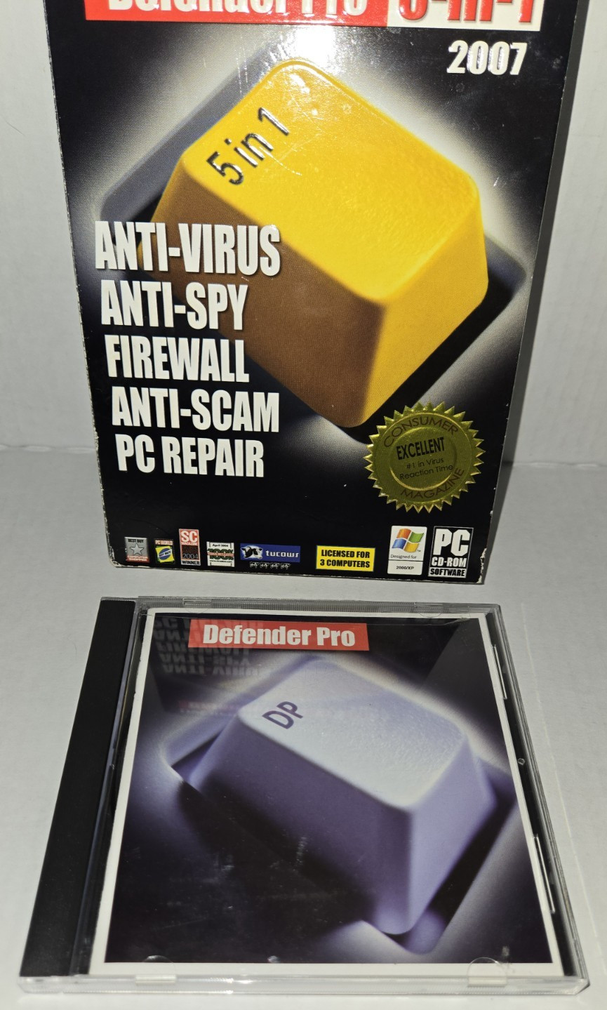 Defender Pro 2007 5-in-1 PC Software For Windows Anti-virus Spy Firewall Repair