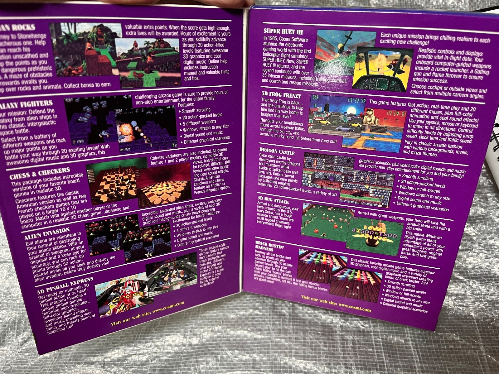 Vintage 2001 3D Game 10 pk for Windows PC CD-ROM 10 pk Collection by Cosmi