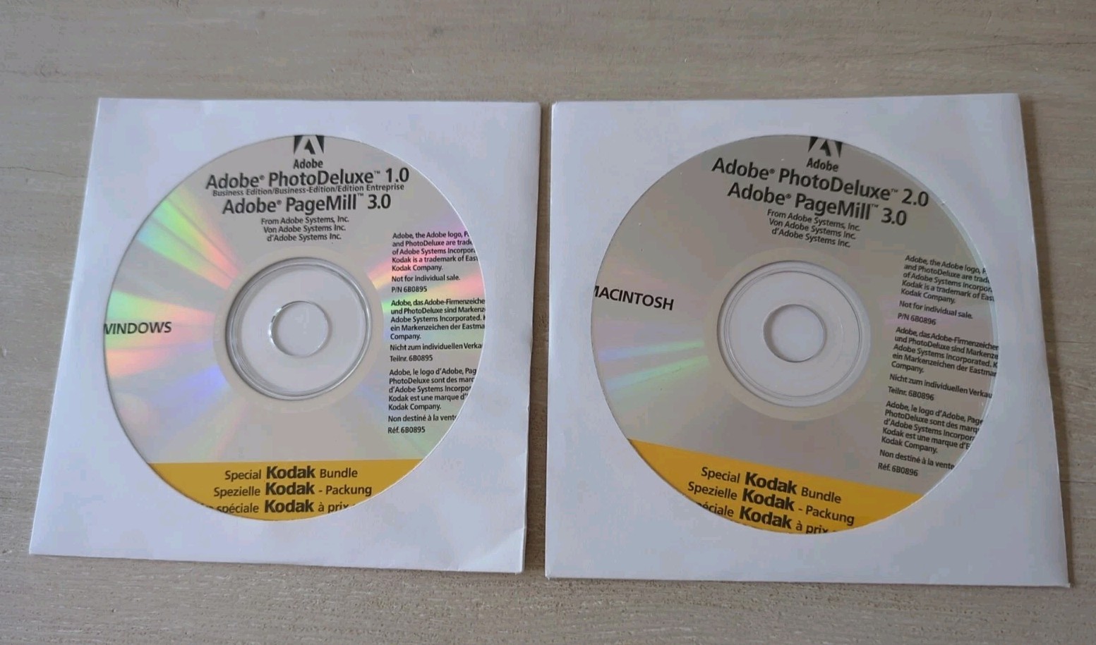 Adobe PhotoDeluxe & PageMill 3.0 – Sealed Kodak CD (Windows) + Bonus Mac Disc