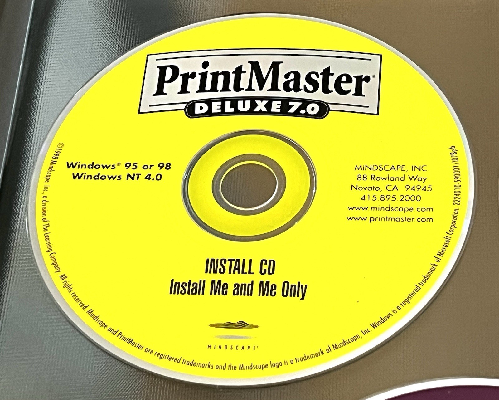 Print Master Deluxe Windows 95/98 – Lot 5 – Install / Program CD Art 1-2-3 Vtg