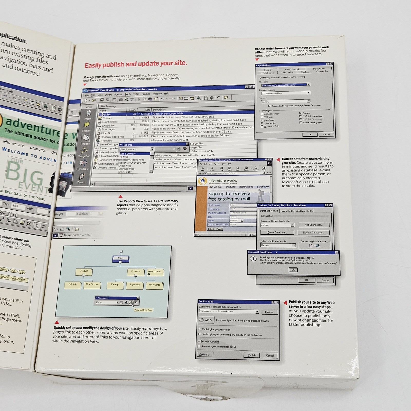 Vintage Microsoft FrontPage 2000 W/ Original Box, Booklets And Software