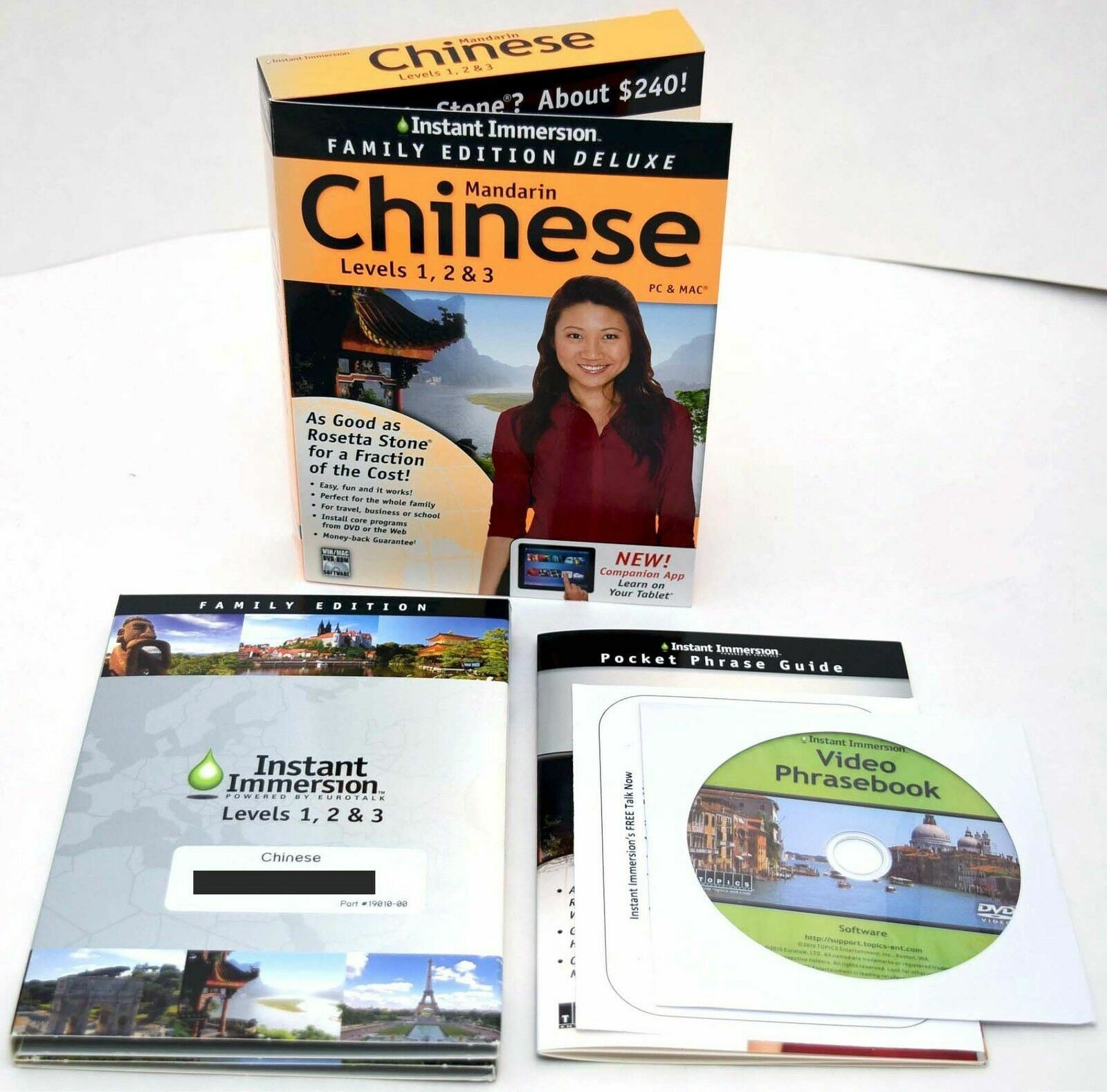 NEW Instant Immersion Family Deluxe Mandarin Chinese Levels 1 2 3 PC/Mac/Tablet