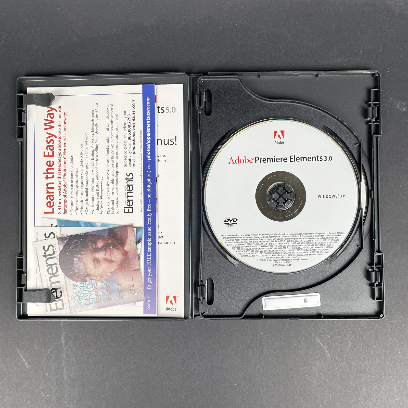 Adobe Photoshop Elements 5.0/Adobe Premiere 3.0 – 2 Disk Set – Sealed Guide
