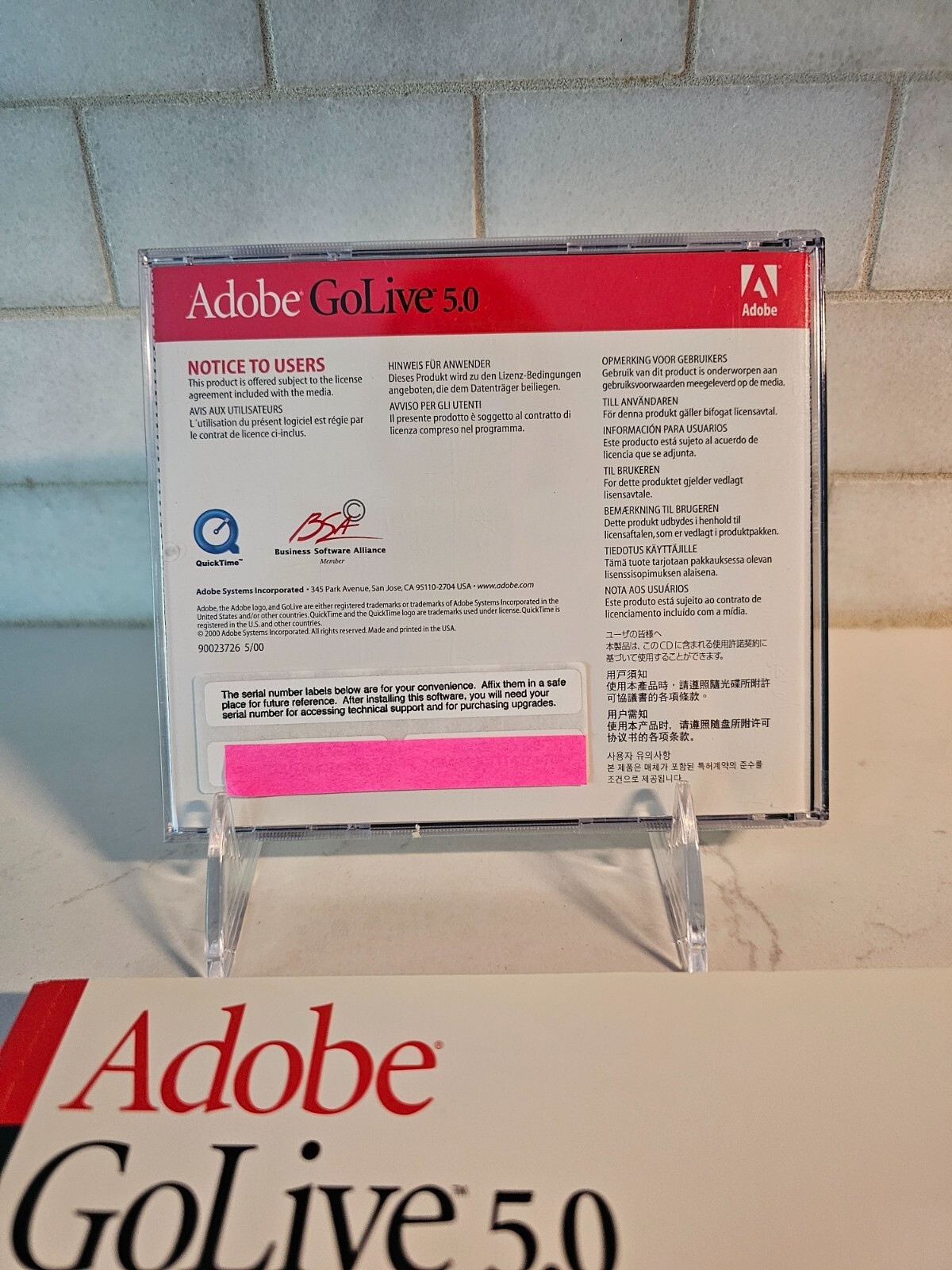 VTG Adobe GoLive 5.0 Software for Mac w/ Serial Numbers, User & Quick Ref Guides