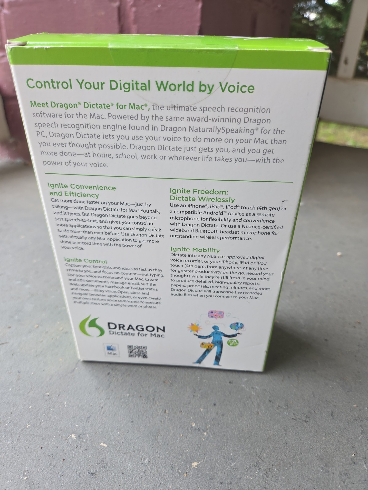 NIB Nuance Dragon Dictate for Mac Speech Recognition Software and Headset, V 3