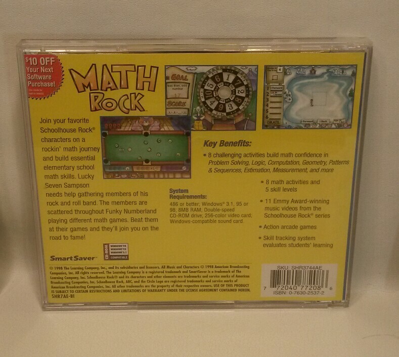 ☆ LOT 3 SCHOOL HOUSE ROCK THINKING GAMES/ GRAMMAR ROCK/ MATH ROCK F/S