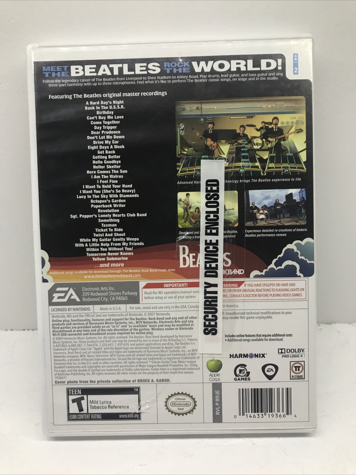 The Beatles: Rock Band Wii Game Complete Case With Manual Guitar Not Included