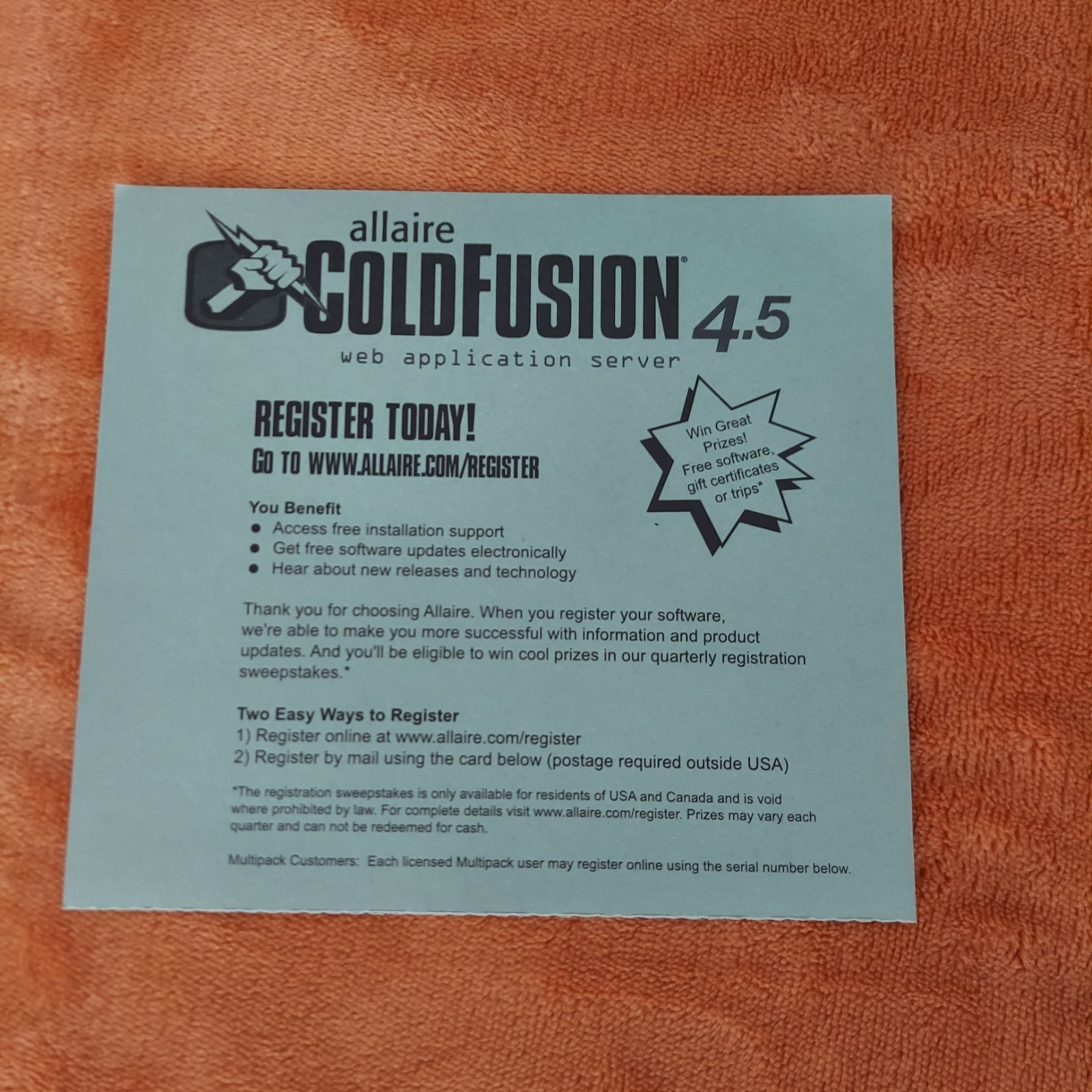 Allaire COLDFUSION STUDIO 4.5 Web Application Studio. Open Box