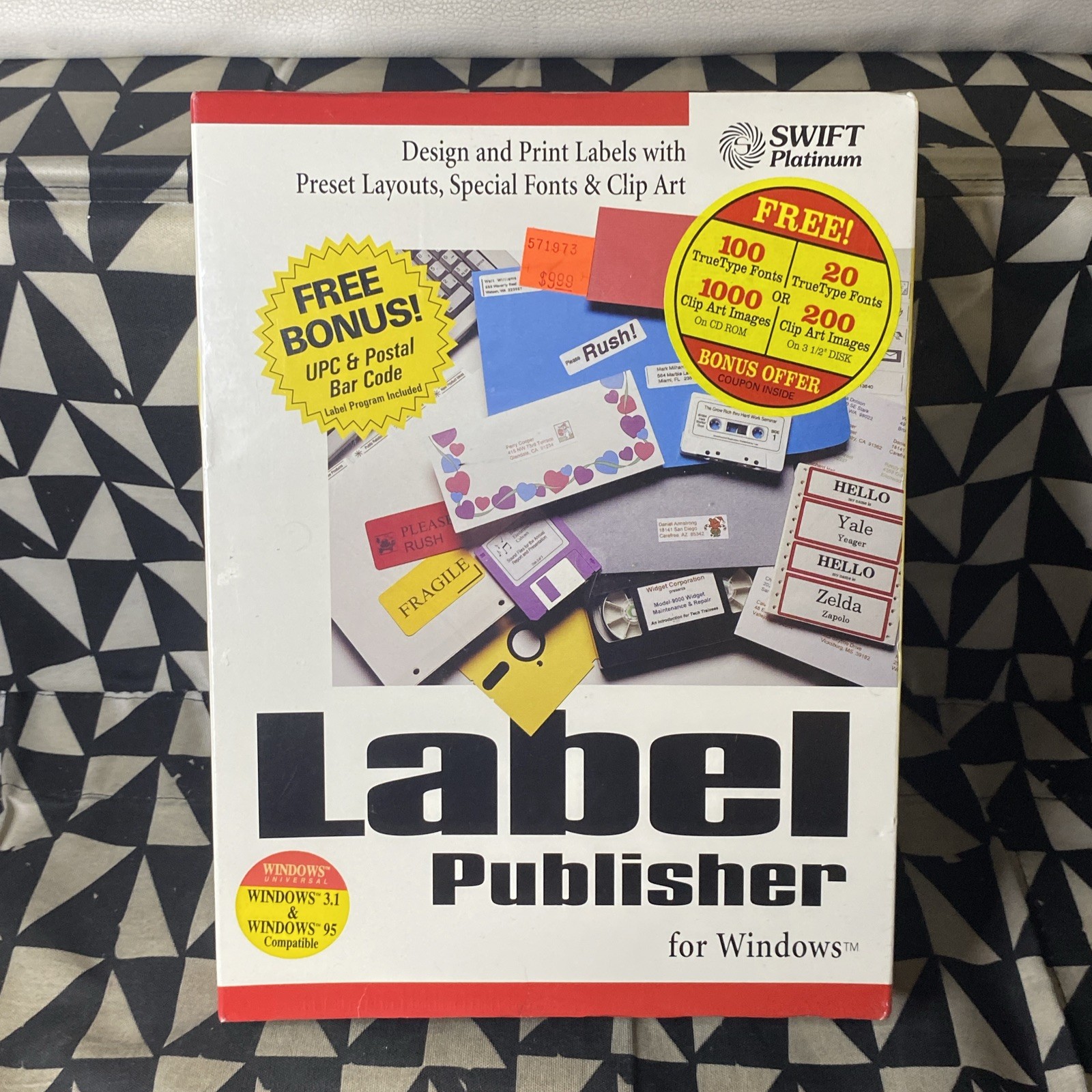 Label Publisher for Windows IBM PC 3.5″ Disk Cosmi Swift Platinum New Sealed